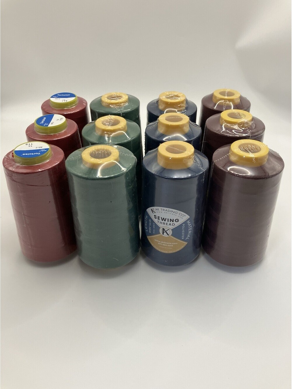 12 NEW Machine Embroidery Spools Of Thead Red, Blue, Green And Maroon New